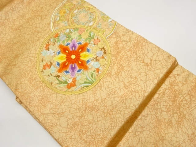 JAPANESE KIMONO / FLOWER / GRASS EMBROIDERY NAGOYA OBI